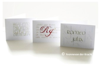Kalligrafie ideeën voor de trouwkaart.